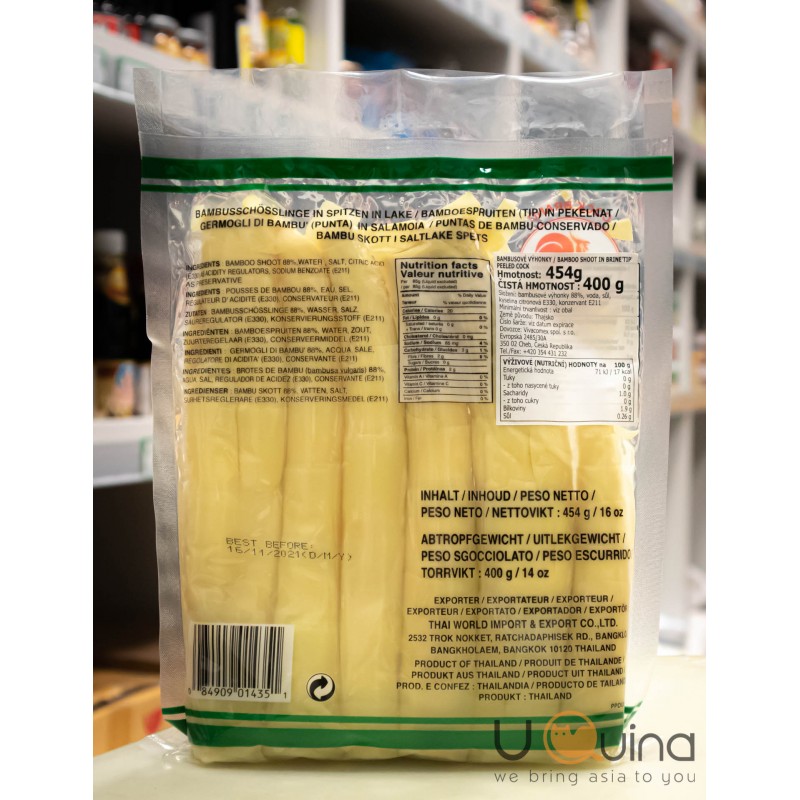 Bamboo shoot in brine (tips) 454g